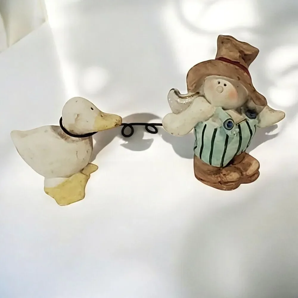 Vtg 90s Nancye Williams Sprinkles Angel Love is All Around Figurine Farmer Duck